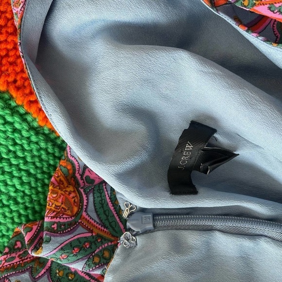 J.Crew Dress Womens 2P Blue Pink Paisley Floral Ruffle Contemporary Boho Cottage - Picture 4 of 4